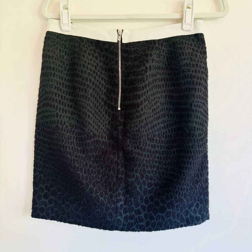 Sandro Jupe Joie Skirt – Black White Contrast Animal Cheetah Print Mini, Size S - Picture 6 of 9